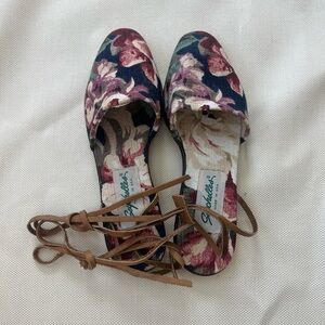 Seychelles Floral Slip-On Flats in Pink Purple and Blue